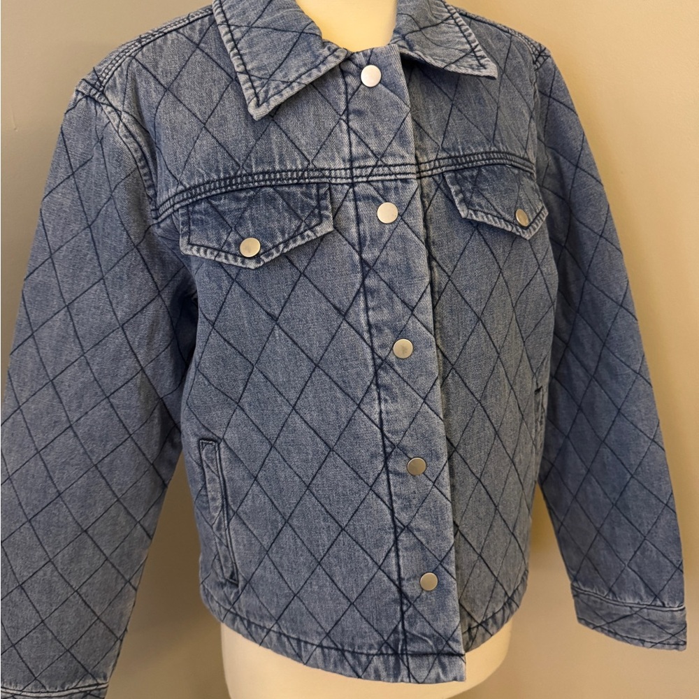 Classic Blue Quilted Denim Jacket
